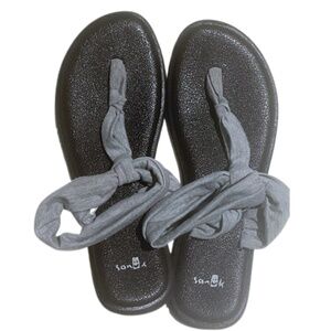 Sanuk Yoga Sling Grey Sandals - Size 8